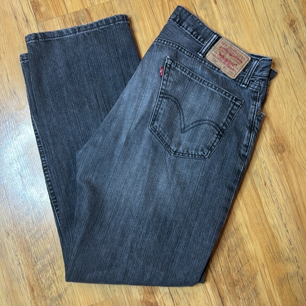 Levi’s 505 Black / Grey Denim Straight Fit Mens 40/32